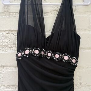Cache Black Dress with Pink Accents